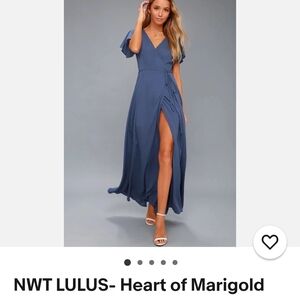 Lulu's Slate Blue Maxi Dress